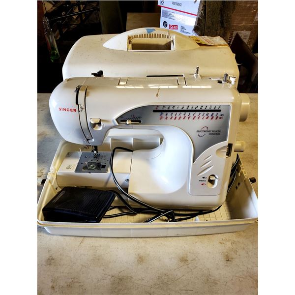 SINGER ELECTRIC POWER CONTROL SEWING MACHINE, W/ MANUAL FOOT PEDAL ...