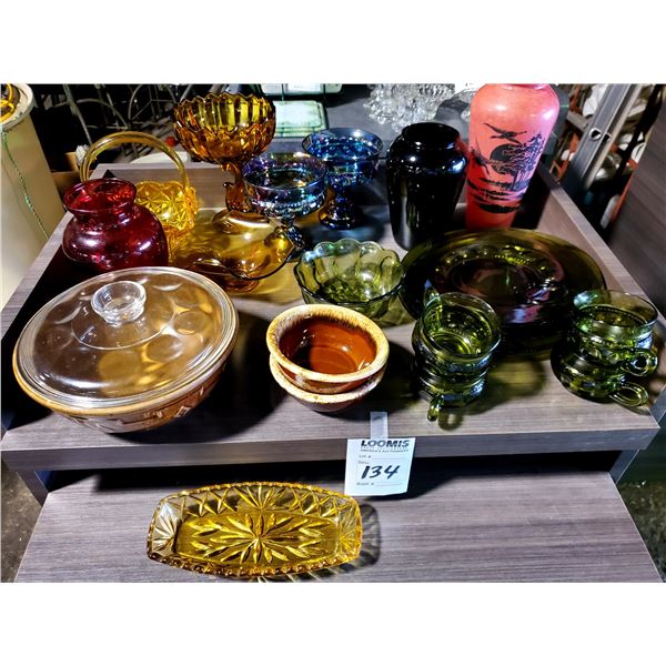 20 PCS OF MOONSTONE GLASS, COOKWARE, AND OTHER