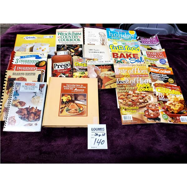20 PC ASSORTED COOK BOOKS AND COOKING MAGAZINES