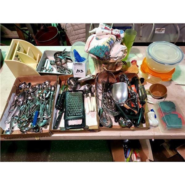 LARGE LOT OF KITCHEN UTENSILS, MOST NEW