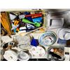 Image 3 : LARGE TABLE LOT: KITCHENWARE, GLASSWARE, TABLEWARE, DECOR, MORE