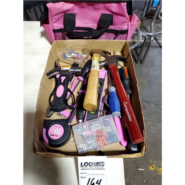 BOX FULL OF LIKE NEW HAND TOOLS W/ CARRY CASE
