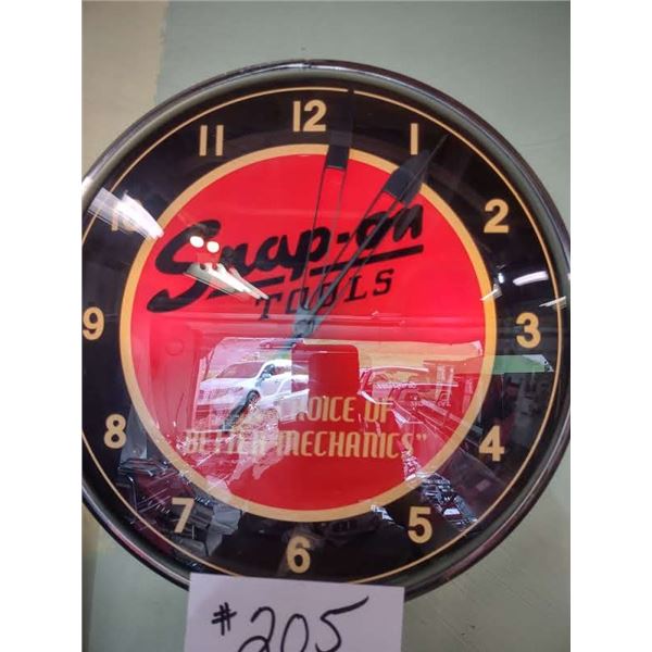 VINTAGE GLASS AND METAL SNAP-ON CLOCK