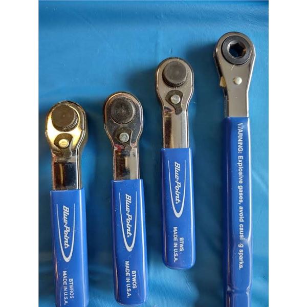 BLUE POINT 4 PC MINI FINE TOOTH RACHETS, NEW