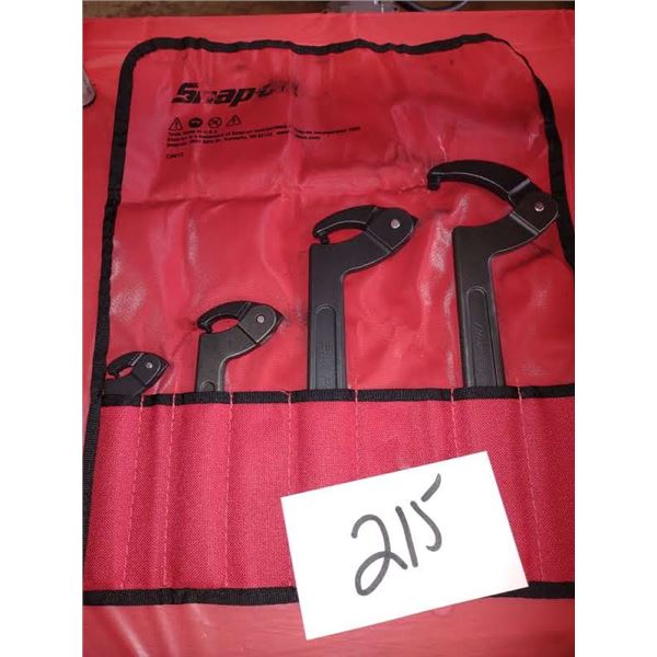 4 PC ADJUSTABLE HOOK END SPANNER WRENCH SET, LOOKS NEW