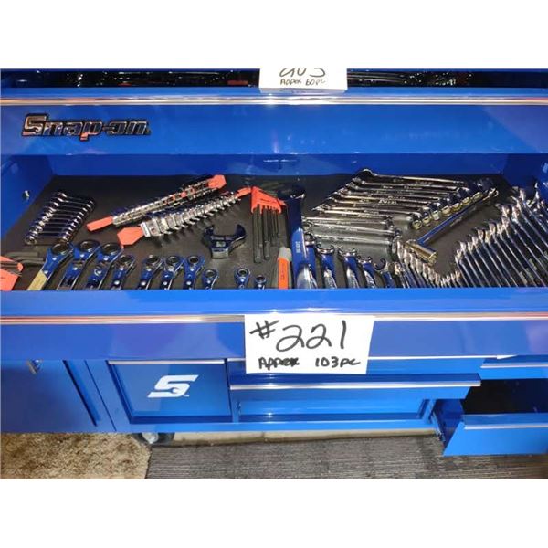 SNAP-ON DRAWER FULL OF METRIC TOOLS, ALL NEW OR LIKE-NEW, 103 PCS