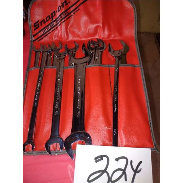 SNAP-ON 12 PC OPEN END SAE WRENCH SET, NEW