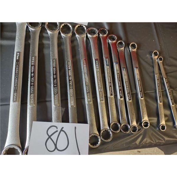 CRAFTSMAN 12 PC OPEN END / BOX END METRIC WRENCHES, NEW