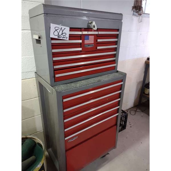 2 PC STACKING ROLLING TOOL BOX, VERY GOOD CONDITION