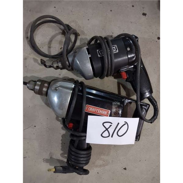 PAIR OF CRAFTSMAN ELECTRIC DRILLS, BOTH RUN