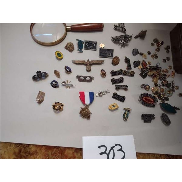 AVIATION AND OTHER MEDAL AND PIN COLLECTION, INCLUDING HARLEY DAVIDSON, STURGIS AND VINTAGE BOY SCOU