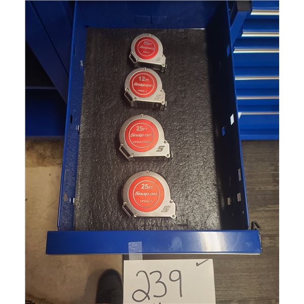 SnapOn tape measures - (#2) 25', 15', and 10' - 4 piece set
