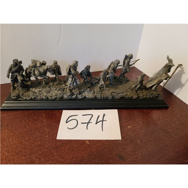 Pewter Fellowship of the Ring Scene, 4" x 16"