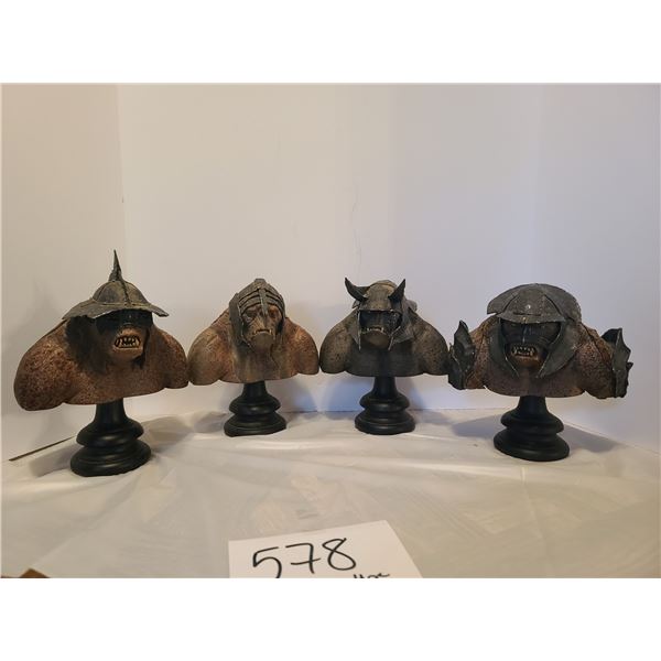 4 Piece Minature Return of the King Armored Troll Bust