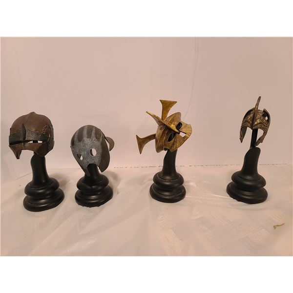4 Piece Minature Uruk-Hai Berserker, Uruk-Hai Scout, Galadhrim, Easterling Helmet lot, 6"