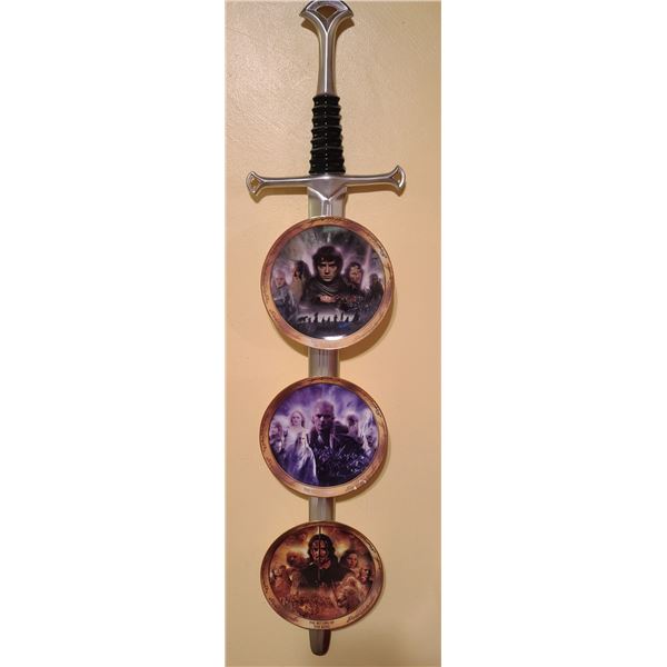 3 Piece Fellowship of Reliving the Adventure Plate set w/Plastic Sword Hanger issues 5, 6, 7
