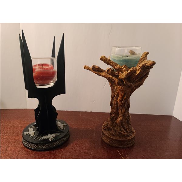 Lord of the Rings Gandalf the Grey and Saruman Candle Holders