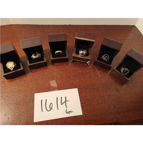 6 Piece LOTR assorted Rings (size 12-14, 925)