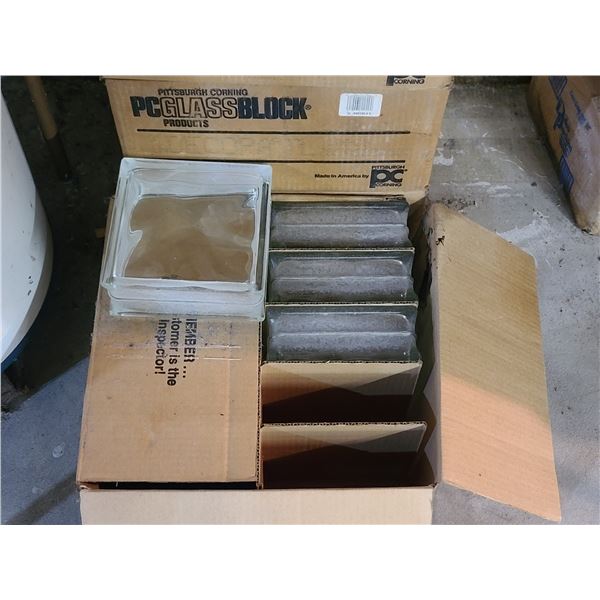 GLASS BLOCK LOT APRROX 8" X 8" - APPROX 40+ PCS