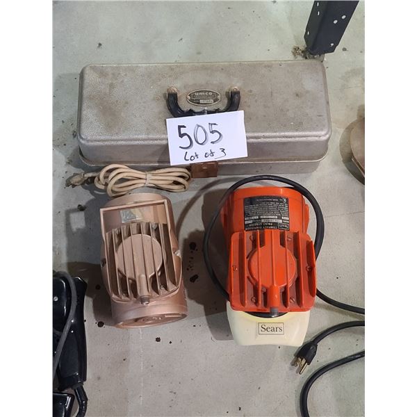 SEARS COMPACT DIAPHRAGM PAINT SPRAYER, BINKS DIAPHRAGM AIR COMPRESSOR, UMCO TOOLBOX