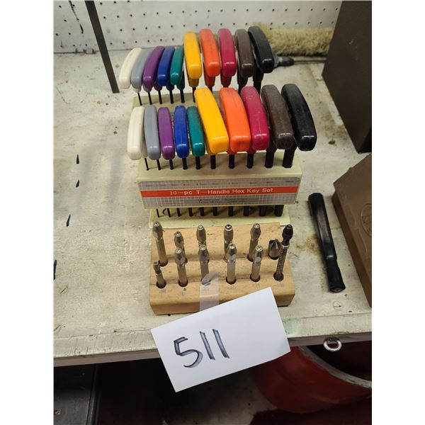 TWO 10PC T-HANDLE HEX KEY SETS WITH EXTRA TOOLS