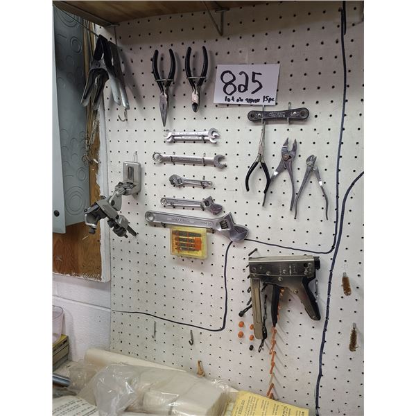 CRAFTSMAN ASSORTED TOOL LOT, PLIERS, WRENCHES, STAPLEGUN - APPROX 15 PCS