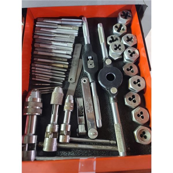 CRAFTSMAN ASSORTED TAP AND DIE PIECES, OTHER ACCESSORIES - APPROX 47 PCS