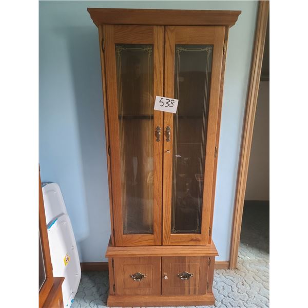 Wooden Gun Cabinet w/Key