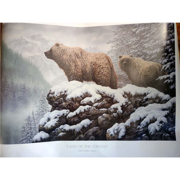LAND OF THE GRIZZLY PRINT, BY ARTIST GUY CRITTENDEN, 1994 / FOR NRA GOLDEN EAGLES MEMBERS