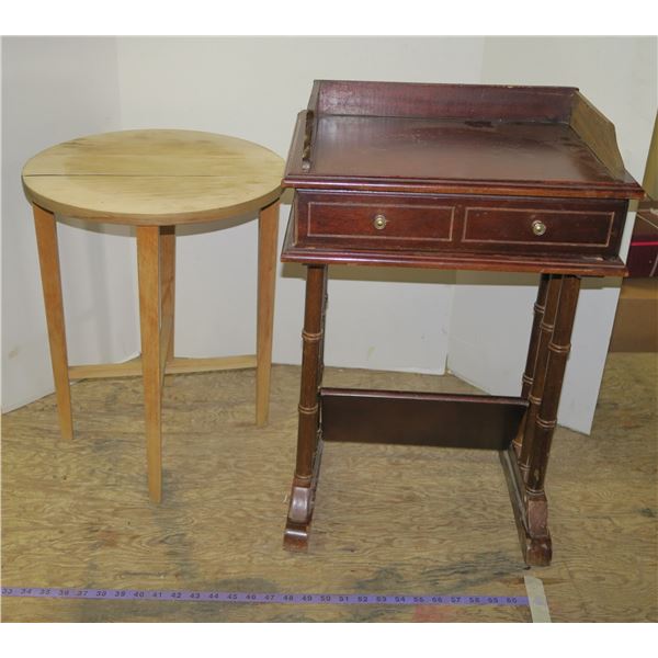 Folding Wooden Stool + Small Table