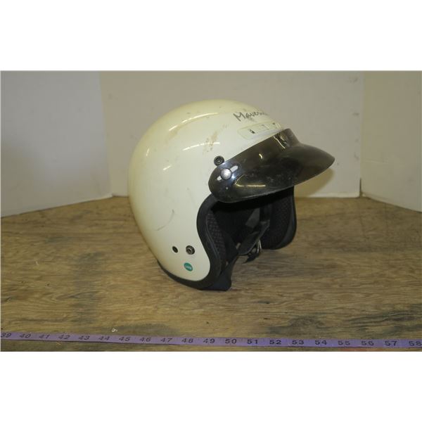 Vintage Open Face Helmet, Size Large