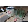 Image 1 : Lot Coke Glass, Coke Mugs, shot glasses, metal tin, nesting canisters