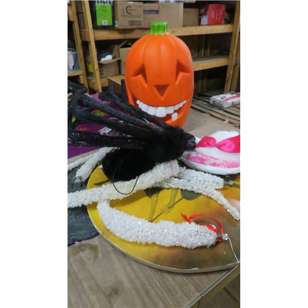 Lot Halloween Fogger, Hanging Spider, Bunny Costume, Witch Picture, Light Up Pumpkin, Iron On Sequin