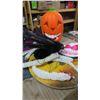 Image 1 : Lot Halloween Fogger, Hanging Spider, Bunny Costume, Witch Picture, Light Up Pumpkin, Iron On Sequin