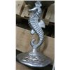 Image 3 : Lot 22" Glass Vase, 12" Sea Horse with Dish, 36" and 23" metal candle holder