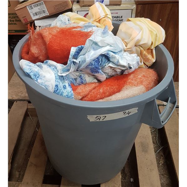 Garbage Can + Lot of Bedding