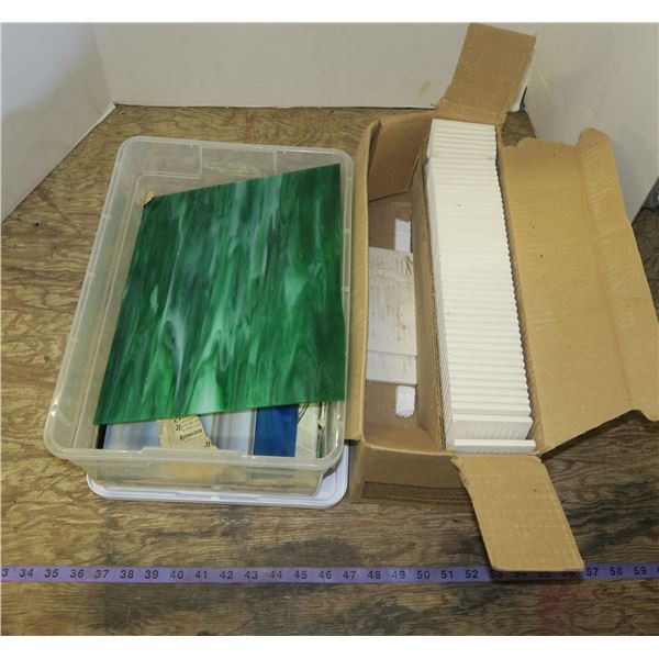 Lot of Ceramic Tiles + Decorative Glass Panels