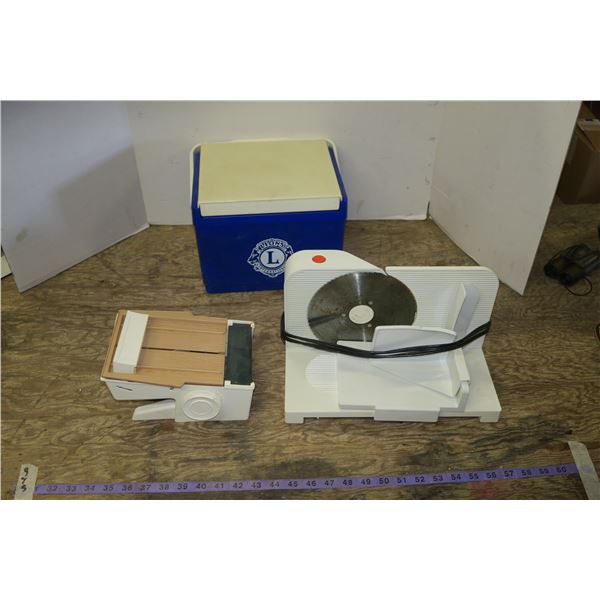 meat cutting supplies & cooler