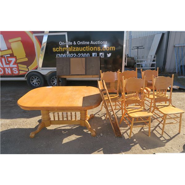 Table & 5 Chair Set With 2 Leaf's 62 X 30 X 42 Inch