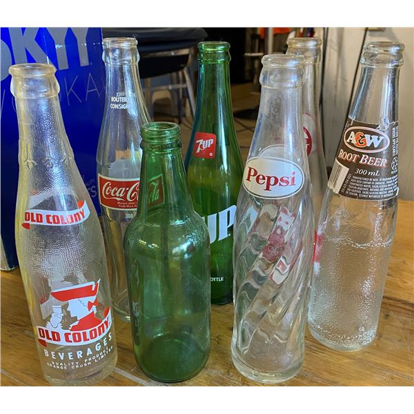 Lot Glass Pop and Beer Bottle