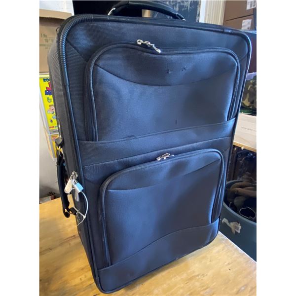 Suitcase with Wheels, 2 Front Pockets 17X27x10