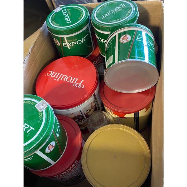 Lot Tin Canisters Tobacco and Peanut Butter