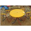 Image 1 : Kid's Patio Set Round Table Stands 19" tall and 2 Folding Chairs
