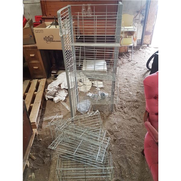 Metal Display Rack With Bins 22 X 24 X 54 Inch