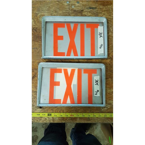 2 Vintage Exit Signs