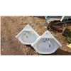 Image 1 : 2 X White Corner Sinks With Taps