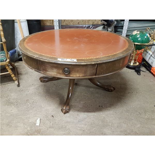 Antique Clawfoot & Leather Table Ferguson Hoboken N5 #2705