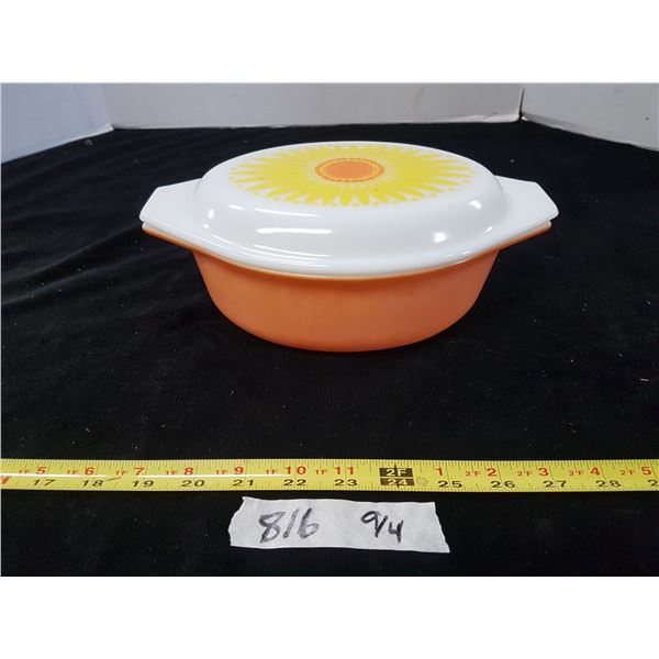 Antique Orange Casserole Dish