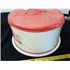 Image 4 : Box of Canisters (Kitchen) & Cake Pan Yellow Red Top