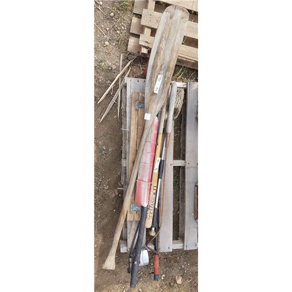 Baseball Bat & Oar & Misc. Items